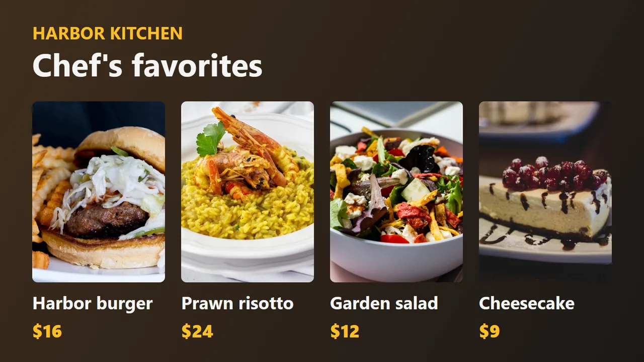 A PingBell board on a TV: Restaurant · chef's favorites
