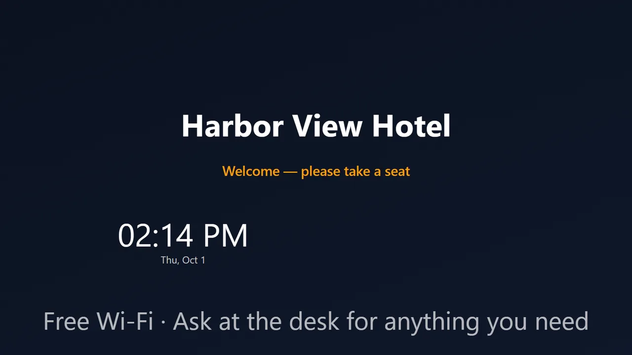 A PingBell board for hotels & hospitality