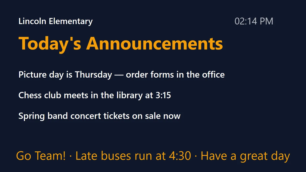 Today's announcements