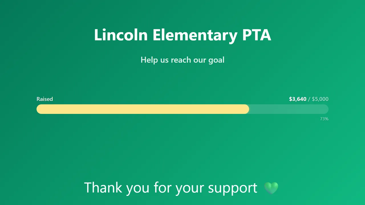 PTA fundraiser thermometer